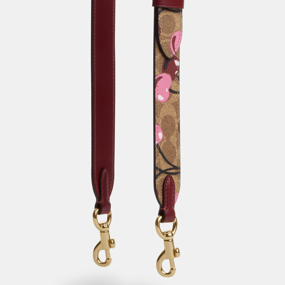 Coach Reversible Strap In Signature Canvas With Cherry Print